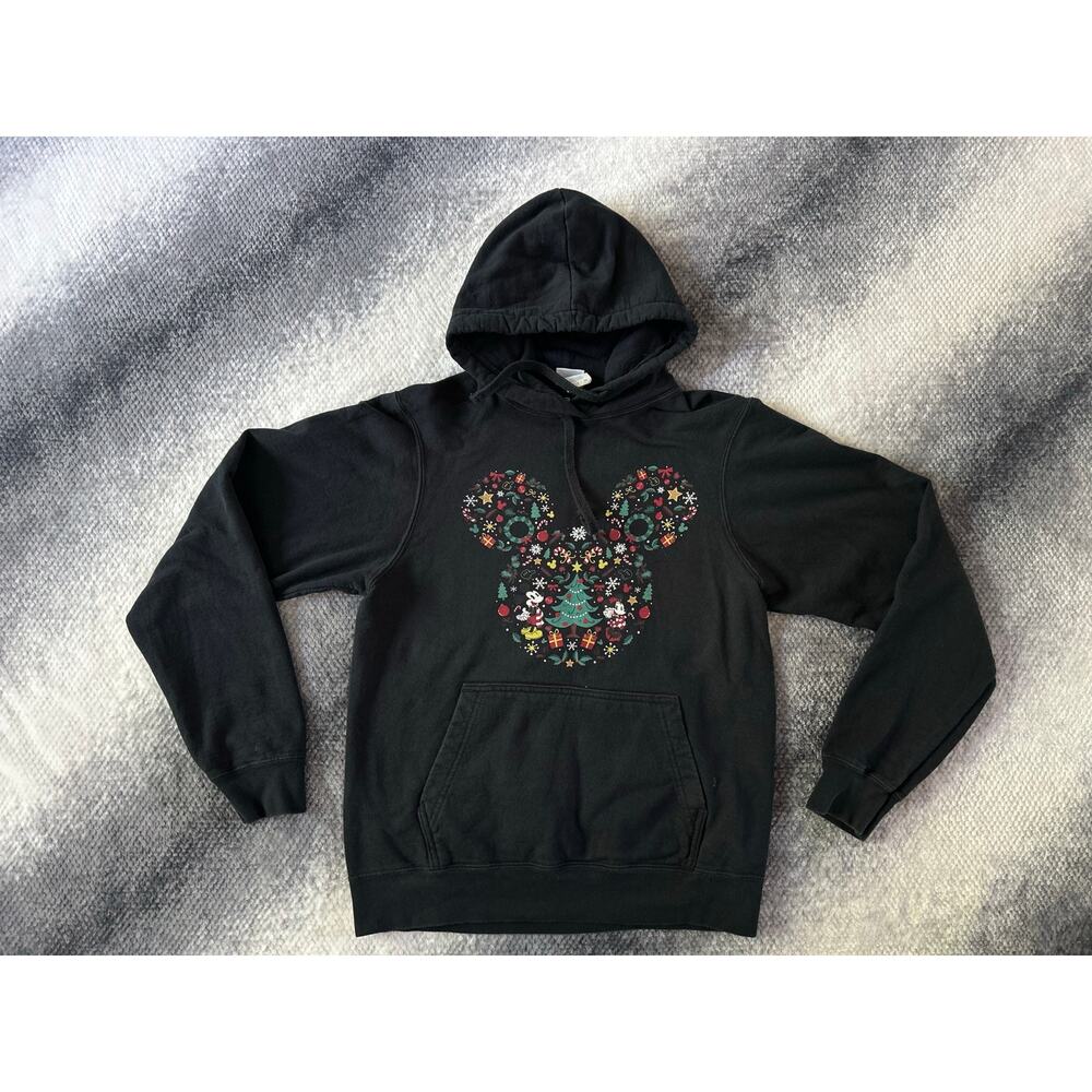 Disney Mickey Mouse and Minnie Mouse Holiday Icon Ear Fill Hoodie Men Size Small